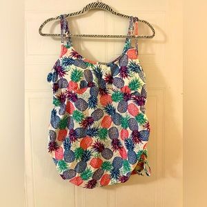 Thyme Maternity Swim Shirt Top Pregnancy Swimsuit size XL bump friendly